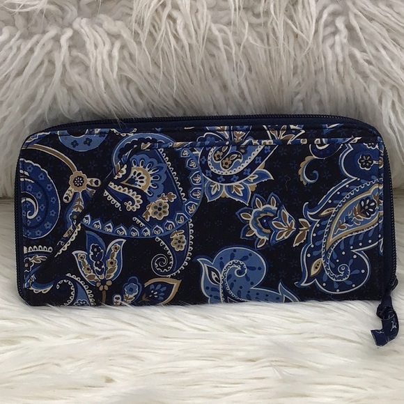 Vera Bradley Blue Floral Print Shoulder Bag & Wallet - Picture 10 of 12